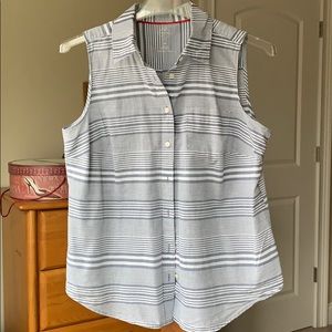 St. John’s Bay Sleeveless Blue Stripe Shirt